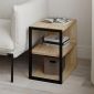 Τραπεζάκι βοηθητικό - Κομοδίνο Echo Megapap χρώμα sapphire oak 30x42x45εκ.