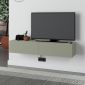 Έπιπλο τηλεόρασης επιτοίχιο Francy Megapap χρώμα ash green 135x31,7x25εκ.