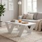 Τραπεζάκι σαλονιού Pipra Megapap χρώμα λευκό 110x60x40εκ.