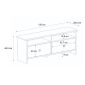 Έπιπλο τηλεόρασης Gradias Megapap χρώμα λευκό - sapphire oak 120x29,6x46,8εκ.