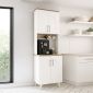 Έπιπλο κουζίνας Kalira 2 Megapap χρώμα λευκό - rota oak 60x40x196εκ.