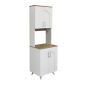 Έπιπλο κουζίνας Kalira 2 Megapap χρώμα λευκό - rota oak 60x40x196εκ.