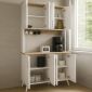 Έπιπλο κουζίνας Kalira 4 Megapap χρώμα λευκό - rota oak 120x40x196εκ.