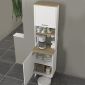 Έπιπλο κουζίνας Potter 1 Megapap χρώμα λευκό - rota oak 53,4x39,6x196,1εκ.