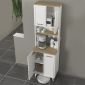 Έπιπλο κουζίνας Potter 2 Megapap χρώμα λευκό - rota oak 60x40x196,1εκ.