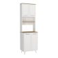 Έπιπλο κουζίνας Potter 2 Megapap χρώμα λευκό - rota oak 60x40x196,1εκ.