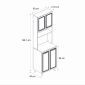 Έπιπλο κουζίνας Potter 2 Megapap χρώμα λευκό - rota oak 60x40x196,1εκ.
