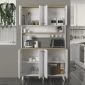 Έπιπλο κουζίνας Potter 4 Megapap χρώμα λευκό - rota oak 120x40x196,1εκ.