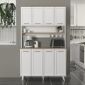 Έπιπλο κουζίνας Potter 4 Megapap χρώμα λευκό - rota oak 120x40x196,1εκ.