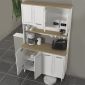Έπιπλο κουζίνας Potter 4 Megapap χρώμα λευκό - rota oak 120x40x196,1εκ.