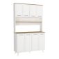Έπιπλο κουζίνας Potter 4 Megapap χρώμα λευκό - rota oak 120x40x196,1εκ.