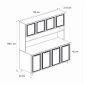 Έπιπλο κουζίνας Potter 4 Megapap χρώμα λευκό - rota oak 120x40x196,1εκ.