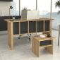 Γραφείο εργασίας Nika Megapap χρώμα sepet oak - ανθρακί 140x60x75εκ.