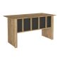 Γραφείο εργασίας Nika Megapap χρώμα sepet oak - ανθρακί 140x60x75εκ.