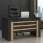 Γραφείο εργασίας Epito Megapap χρώμα ανθρακί - sepet oak 140x59,6x76,8εκ.