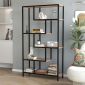 Βιβλιοθήκη Larissa Megapap χρώμα μαύρο - pine oak 90x30x159εκ.