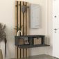 Έπιπλο εισόδου Kanso Megapap χρώμα ανθρακί - sepet oak 100x35x196,7εκ.