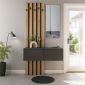Έπιπλο εισόδου Kanso Megapap χρώμα ανθρακί - sepet oak 100x35x196,7εκ.