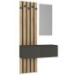 Έπιπλο εισόδου Kanso Megapap χρώμα ανθρακί - sepet oak 100x35x196,7εκ.