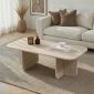 Τραπεζάκι σαλονιού Becaj Megapap χρώμα travertine 120x60x41,4εκ.