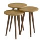 Τραπεζάκι βοηθητικό σετ 3 τμχ Cruz Megapap χρώμα sapphire oak Ø33x46εκ.