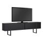Έπιπλο τηλεόρασης Luxe Megapap χρώμα black wood 180x30x50εκ.