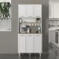 Έπιπλο κουζίνας Potter 3 Megapap χρώμα λευκό - rota oak 90x40x196,1εκ.