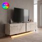 Έπιπλο τηλεόρασης Arlen Megapap με Led Rgb χρώμα travertine 180x32x50εκ.