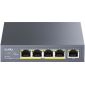 Cudy CUDY-GS105P v1 Unmanaged L2 PoE+ Switch με 5 Θύρες Gigabit (1Gbps) Ethernet