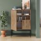 Μπουφές Amira Megapap χρώμα καρυδί Ud - black wood 90x40x125εκ.