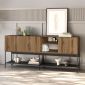 Μπουφές Amira Megapap χρώμα καρυδί Ud - black wood 180x40x80εκ.