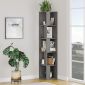 Βιβλιοθήκη γωνιακή Piano Megapap χρώμα γκρι ρετρό 31,4x31,4x158,9εκ.