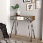 Κονσόλα Artelibre Lidya Καφέ με Σχέδιο 90x35x91cm