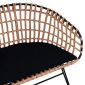 Καναπές Κήπου Artelibre Arvenius Φυσικό/μαύρο Rattan 124x57x77cm