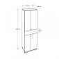 Ντουλάπα ρούχων Diamond Megapap δίφυλλη χρώμα λευκό gloss 60x38x187εκ.