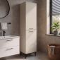 Ντουλάπι με καλάθι απλύτων Singa Megapap χρώμα sandstone 45x40x180εκ.