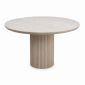 Τραπέζι Hazar Megapap Mdf χρώμα travertine - sandstone Ø119,5x76εκ.