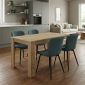Σετ τραπεζαρία 5τμχ Darlen - Chiara Megapap χρώμα sapphire oak - πράσινο 125x72x74εκ.