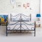 Κρεβάτι Artelibre Evelyn Μεταλλικό Semy Glossy Black 210x159x109cm (Στρώμα 150x200cm)