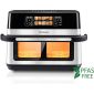 Rohnson Air Fryer με Διπλό Αποσπώμενο Κάδο 12lt Ασημί R-2882