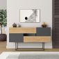 Μπουφές Eros Megapap sapphire oak - ανθρακί 145x40x82εκ.