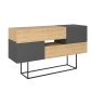 Μπουφές Eros Megapap sapphire oak - ανθρακί 145x40x82εκ.