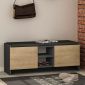 Παπουτσοθήκη Zulla Megapap χρώμα ανθρακί - sapphire oak 110x37x43εκ.