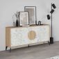 Μπουφές Gora Megapap χρώμα sapphire oak - λευκό εφέ μαρμάρου 180x35,6x82εκ.